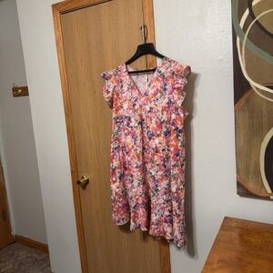 J. Crew "Mercantile" NWT Size 20 w/Floral Print & Flutter Sleeves Shift Dress